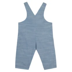 Blauwe Denim Fleurie Geborduurde Jurk