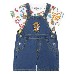 Blauwe Denim Overall met Teddy Bear