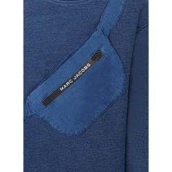 Blauwe Denim Ronde Hals Sweatshirt