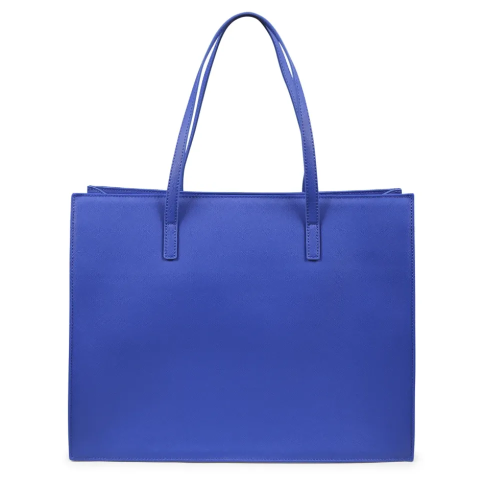 Blauwe Eco-Leren Casual Tas met Logo
