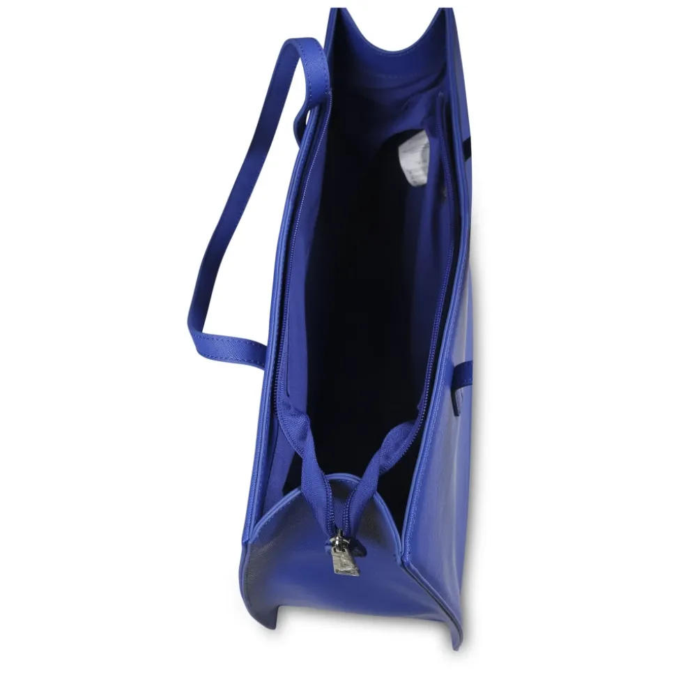 Blauwe Eco-Leren Casual Tas met Logo