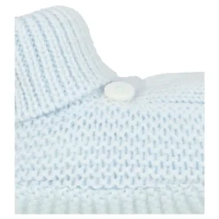 Blauwe Gebreide Baby Slofjes met Manchet