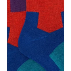 Blauwe geometrische katoenen kindersokken