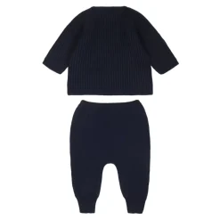 Blauwe Geribbelde Jurk Raglanmouwen