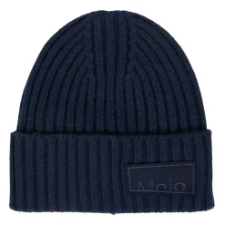Blauwe Geribbelde Wollen Muts