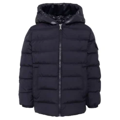Blauwe Gewatteerde Donsjas met Logo