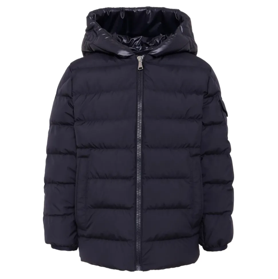 Blauwe Gewatteerde Donsjas met Logo