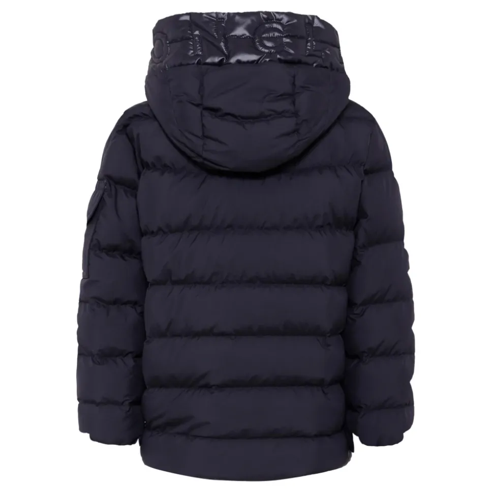 Blauwe Gewatteerde Donsjas met Logo