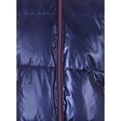 Blauwe Gewatteerde Donsjas met Capuchon