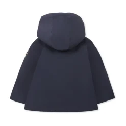 Blauwe Gewatteerde Donsjas met Capuchon