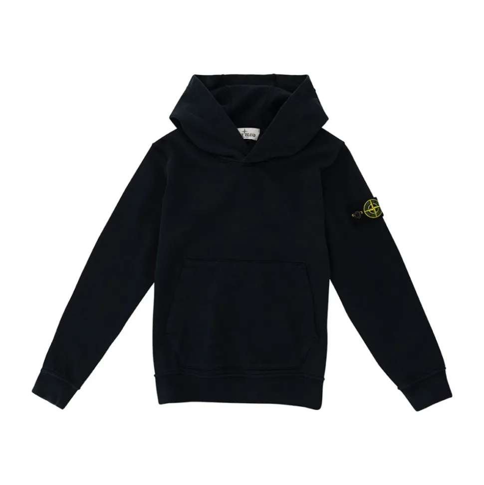 Blauwe Hoodie met Logo Patch van Katoen