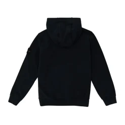 Blauwe Hoodie met Logo Patch van Katoen