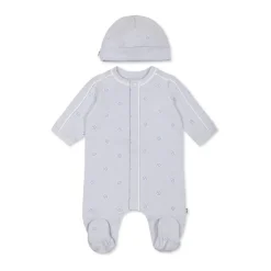 Blauwe Katoenen Babygroei Set met Muts