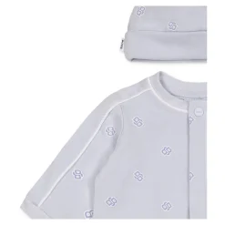 Blauwe Katoenen Babygroei Set met Muts