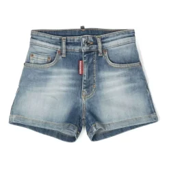 Blauwe Katoenen Denim Shorts met Logo