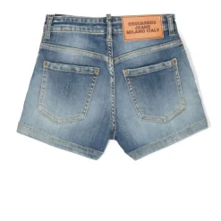 Blauwe Katoenen Denim Shorts met Logo