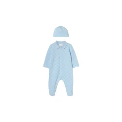 Blauwe Kinderjurk Katoen Piqué Set