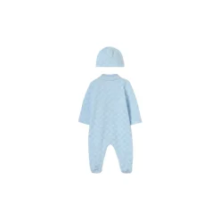 Blauwe Kinderjurk Katoen Piqué Set