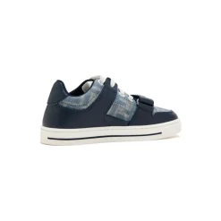 Blauwe Kindersneakers, Leer en Katoen