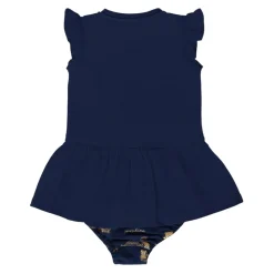 Blauwe Kortemouw Jurk met Teddybeerprint