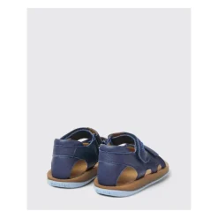 Blauwe Leren Kindersandalen TweeBand Ontwerp