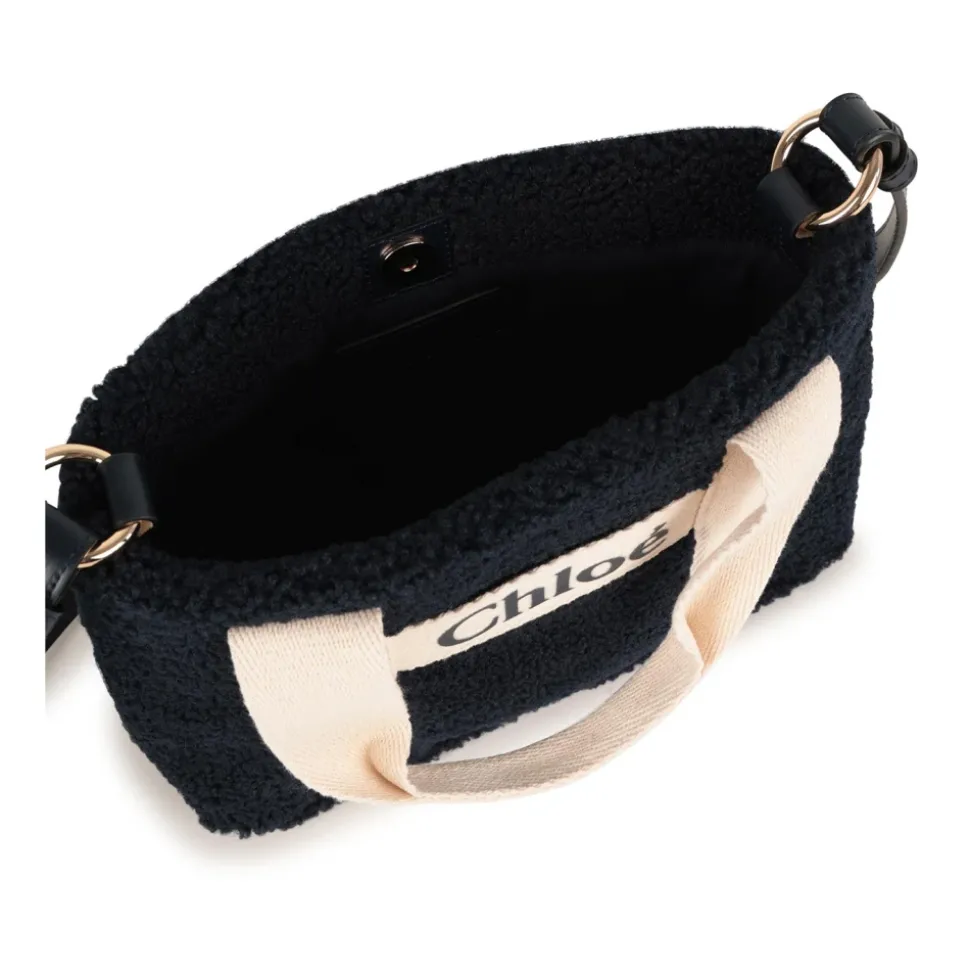 Blauwe Leren Tassen met Polyester Voering