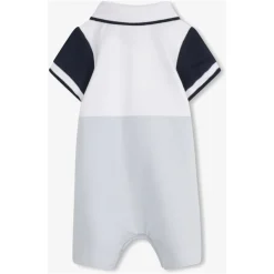 Blauwe Logo Print Romper voor Jongens