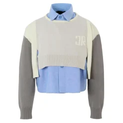 Blauwe Multicolor Trui met Lurex Logo