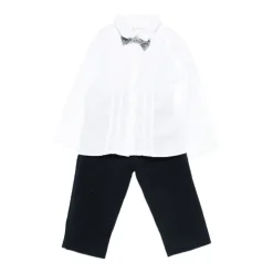 Blauwe Ribfluwelen Jurk Set Knoopsluiting