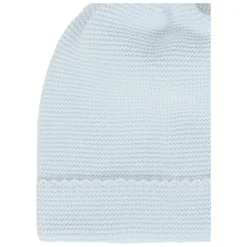 Blauwe Wol Newborn Mutsen met Borduurwerk