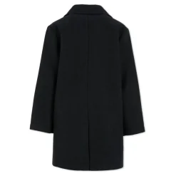 Blauwe Wollen Peacoat met Geborduurd Logo