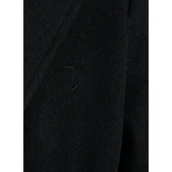 Blauwe Wollen Peacoat met Geborduurd Logo