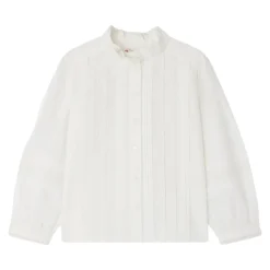 Blouse met hoge hals en ruches