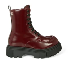 Bordeaux Biker Boots met Logo Detail
