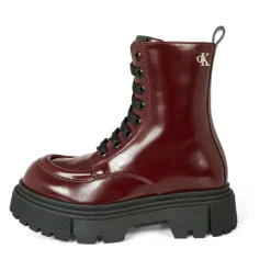 Bordeaux Biker Boots met Logo Detail