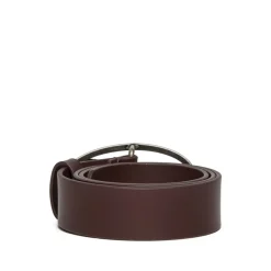 Bruin Leren Riem met Zilveren Gesp