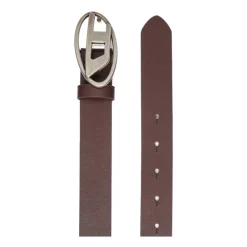 Bruin Leren Riem met Zilveren Gesp