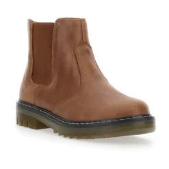 Bruine Enkellaarzen van Nubuckleer met Zijlogo