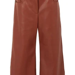 Bruine Imitatie Leren Casual Broek