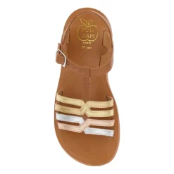 Bruine Leren Sandalen met Open Neus