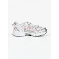 Bungee Wit Zilver Roze Baby Sneakers