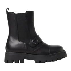 Chunky Sole Leren Enkellaarzen