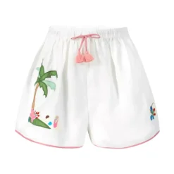 Clover Applique Meisjes Shorts Ivoor Franje