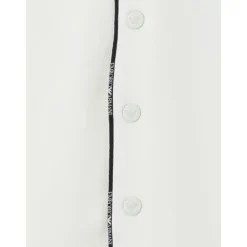 Crème Jersey Jurk met Logorand