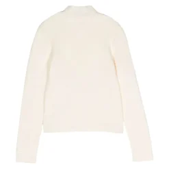 Crèmekleurige Geribbelde Trui met Logo Borduurwerk