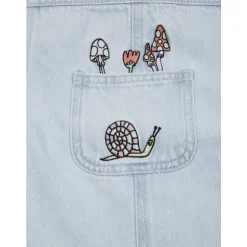 Denim Geborduurde Overalls
