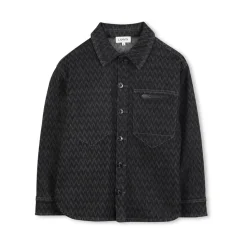 Denim Jas met Chevronpatroon over het geheel