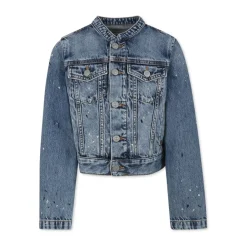 Denim Jas met Verfspatten