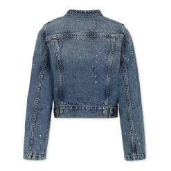 Denim Jas met Verfspatten