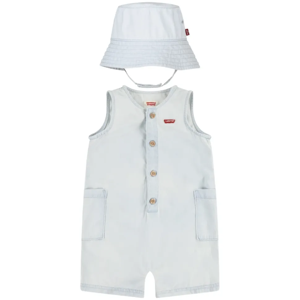 Denim Romper en Bucket Hat